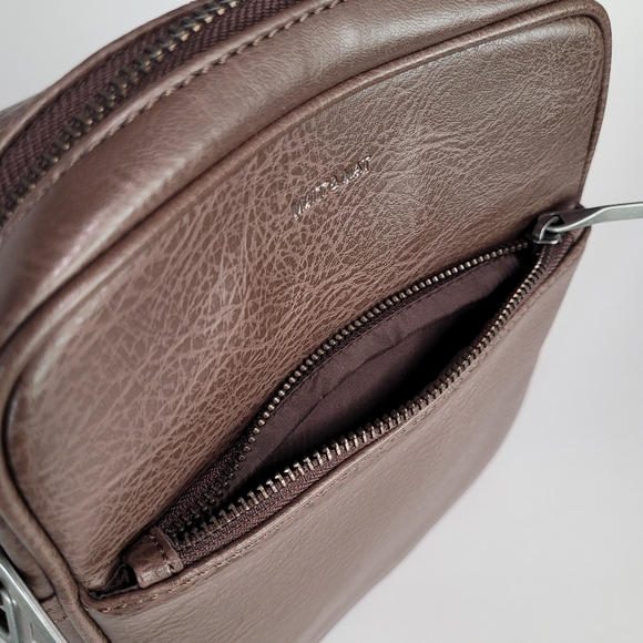 Matt & Nat Vegan Coen Mini Unisex Crossbody Bag in Chestnut Brown - Picture 3 of 11